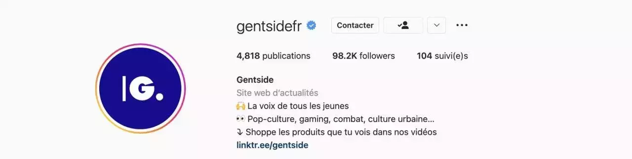 Le compte Instagram de Gentside