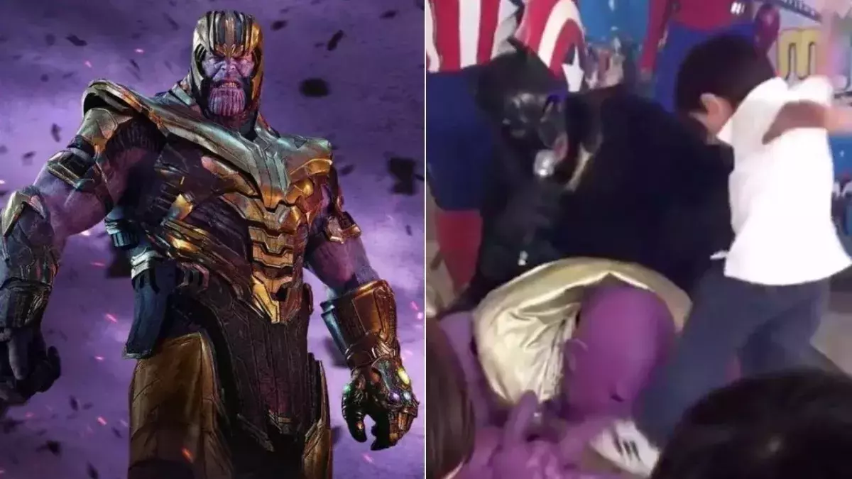 Insolite anniversaire Marvel bagarre Thanos