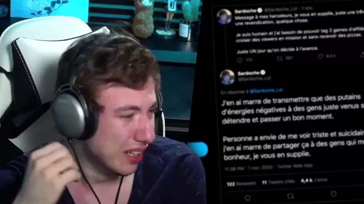 Sardoche à bout, les tweets inquiétant du streamer sur son harcèlement