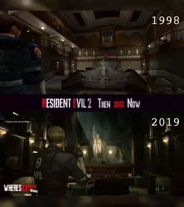 Comparatif Resident Evil 2 et son remake - premier exemple