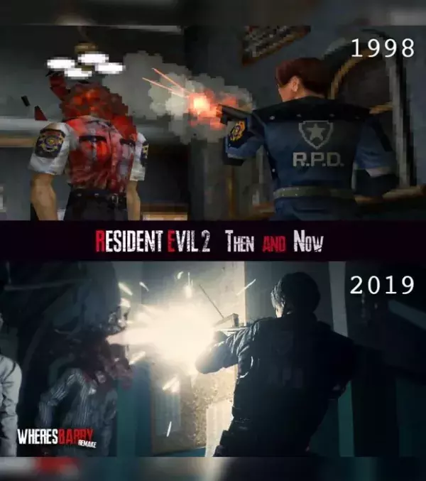 Comparatif Resident Evil 2 et son remake - troisième exemple
