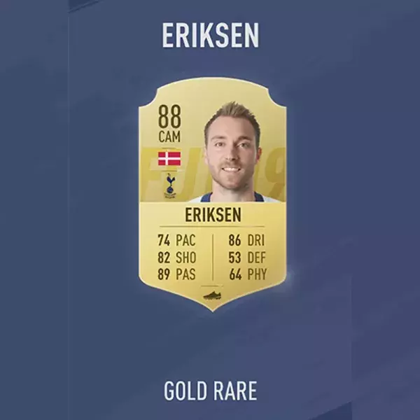 FIFA 19 note joueur : ERIKSEN, 34ème
