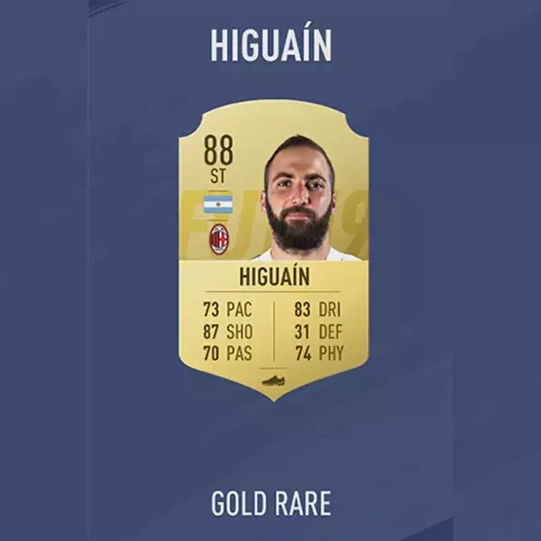 FIFA 19 note joueur : HIGUAIN, 38ème