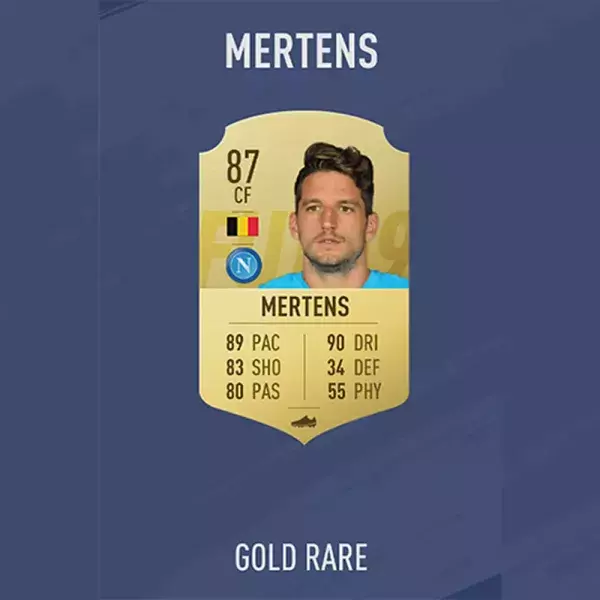 FIFA 19 note joueur : MERTENS, 54ème