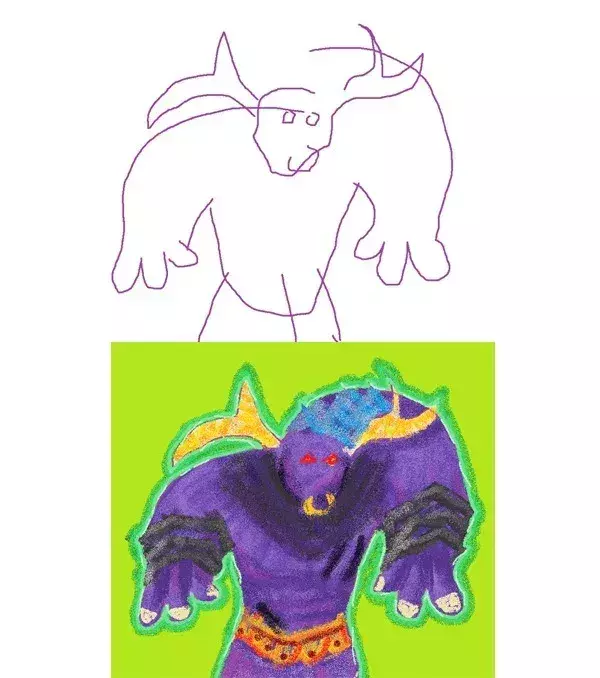 League of Legends : dessin de Alistar les yeux fermés