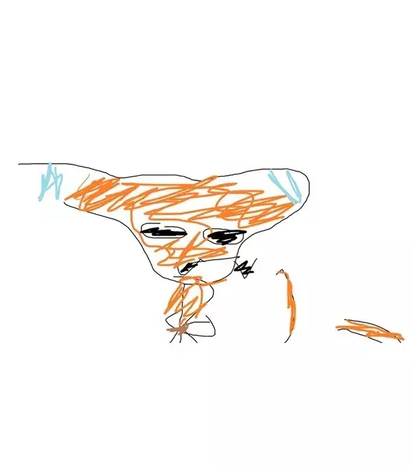 League of Legends : dessin de Gnar les yeux fermés
