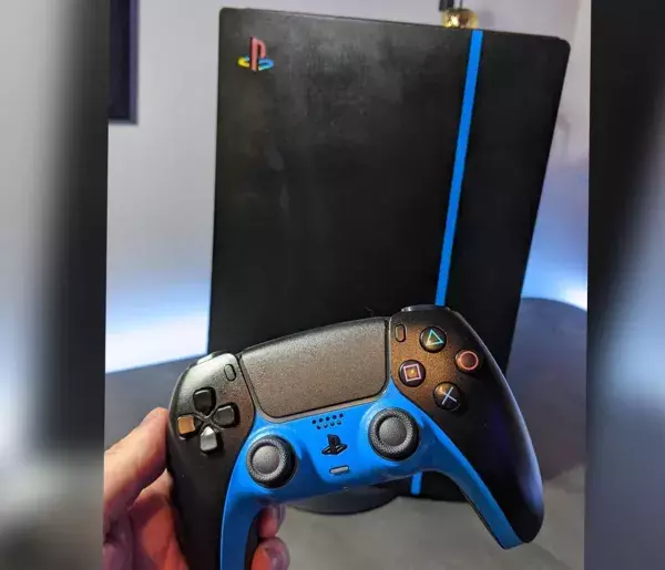 PS5 custom : un modèle noir et bleu