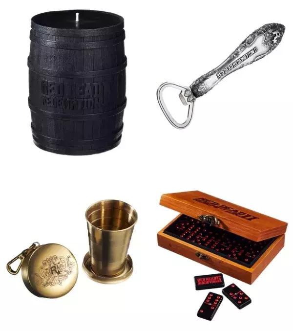 RDR 2 Goodies : bougie tonneau, décapsuleur, verre à shot rétractable et dominos