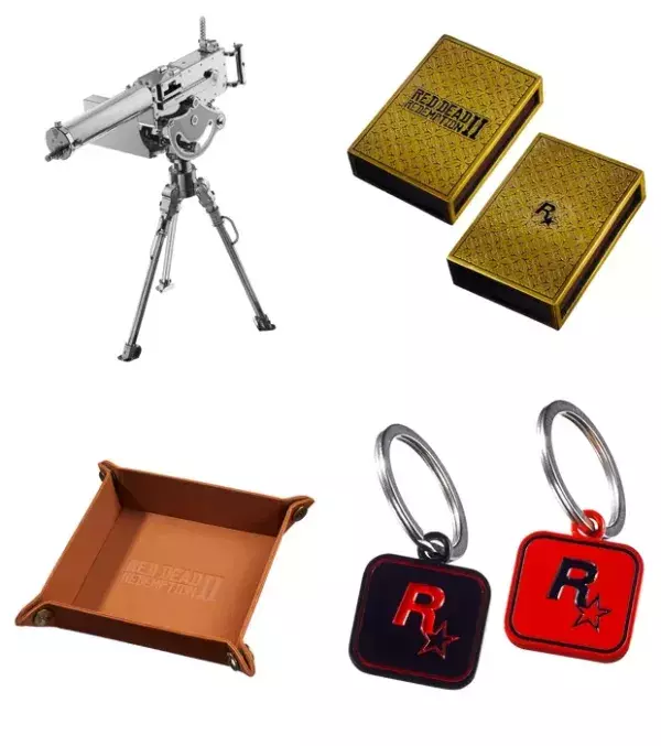 RDR 2 Goodies : puzzle 3D, bougies, réceptacle en cuir et porte-clés