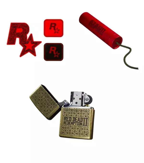 RDR 2 Goodies : stickers, dynamite et Zippo collector