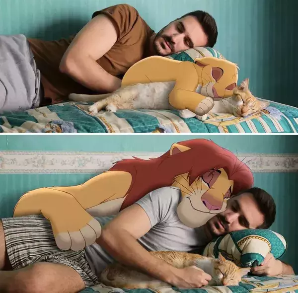 Depuis la sortie du Roi Lion, qui n'a jamais rêvé de faire une petite sieste avec Simba et/ou Mufasa ?
