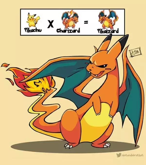 Fusion de Pokémon : Pikachu x Dracaufeu