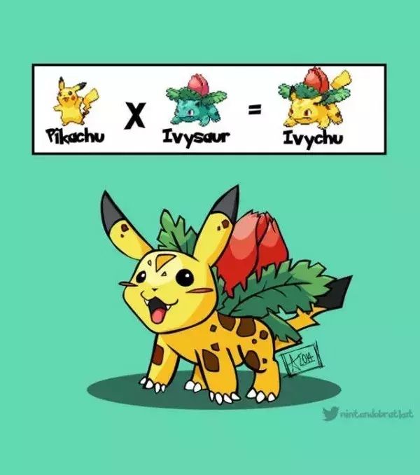 Fusion de Pokémon : Pikachu x Herbizarre