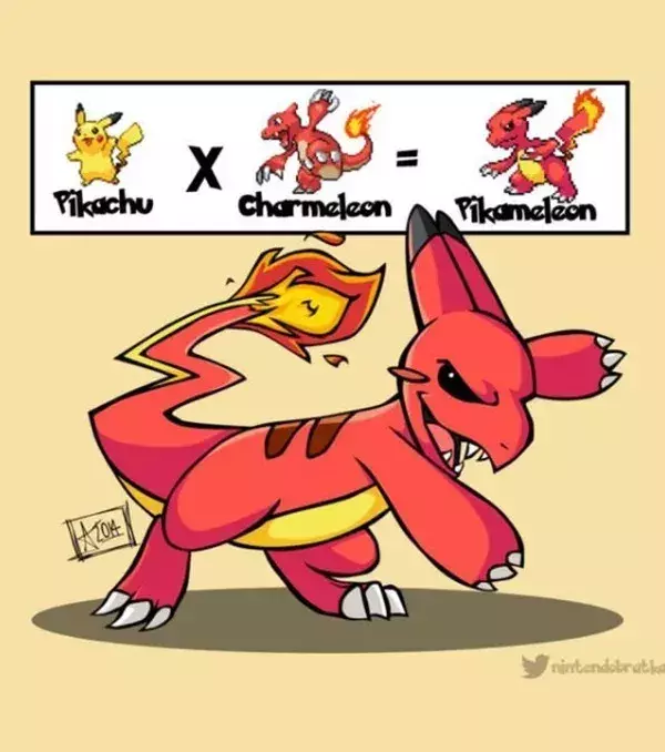 Fusion de Pokémon Pikachu x Reptincel