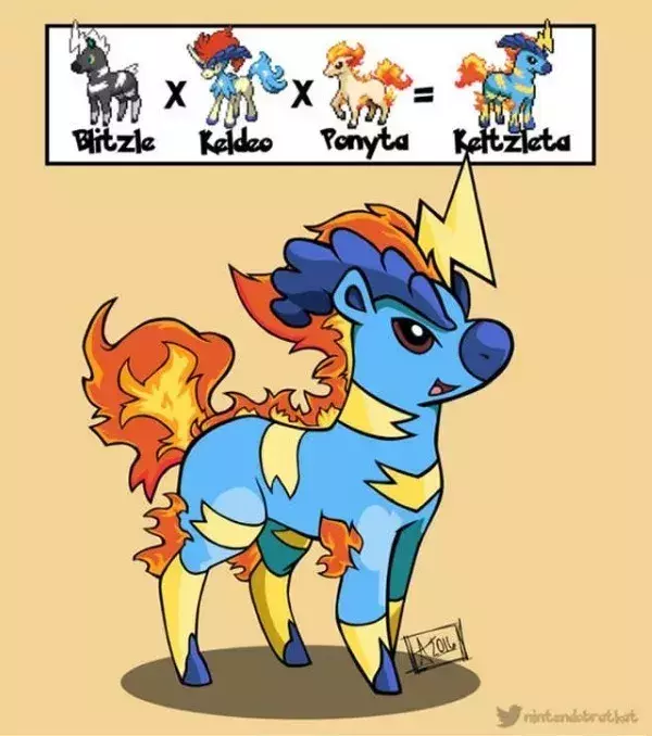 Fusion de Pokémon : Zebibron x Keldeo x Ponyta