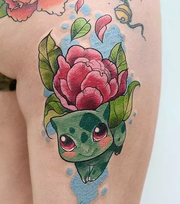 Un joli tatouage féminin pour Bulbizarre