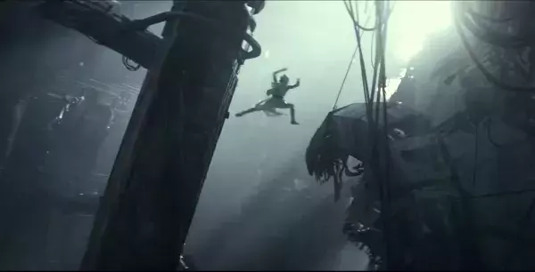 Rey de nouveau dans les ruines d'un vaisseau